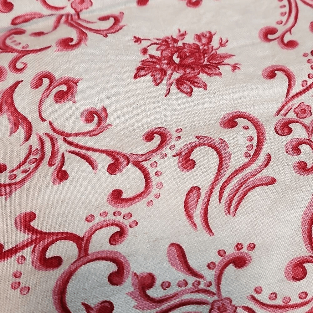 Talbots Vintage Red Scroll Print Irish Linen Casu… - image 3